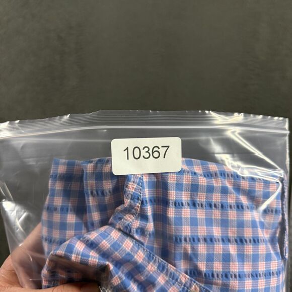 Vineyard Vines Shirt Mens Medium Blue Check Harbor Vented Lightweight Fishing - Picture 16 of 16